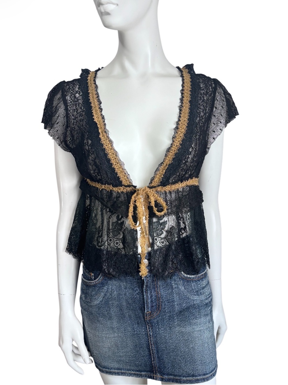 Whimsigoth Black Lace Top